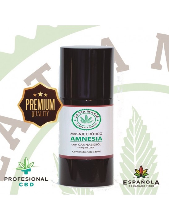 Aceite de masaje erótico con CBD Amnesia